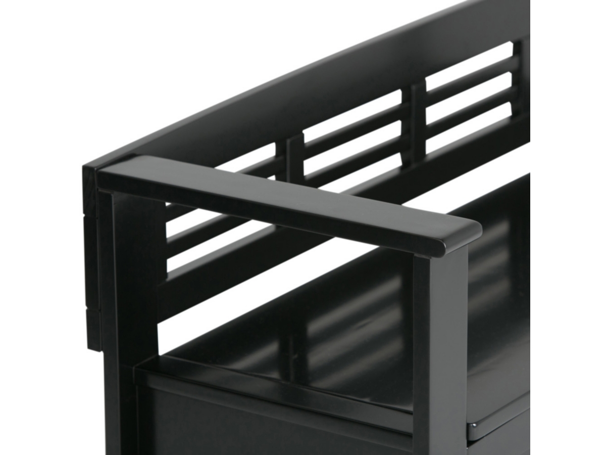 Simpli Home Adams Entryway Storage Bench, Black, large