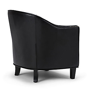 Simpli Home Kildare Tub Chair in Bonded Leather, Distressed Black, large