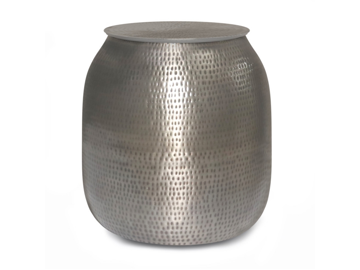 Simpli Home Griffen Storage Accent Side Table, Antique Silver, large