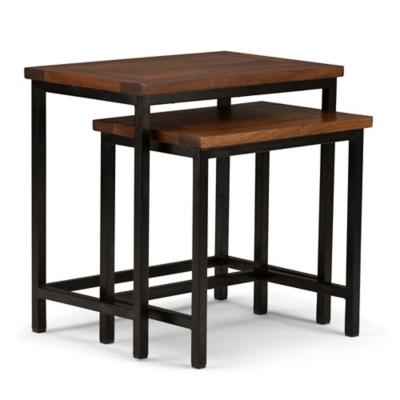 Simpli Home Skyler Nesting Side Table (Set of 2), Dark Cognac Brown, large