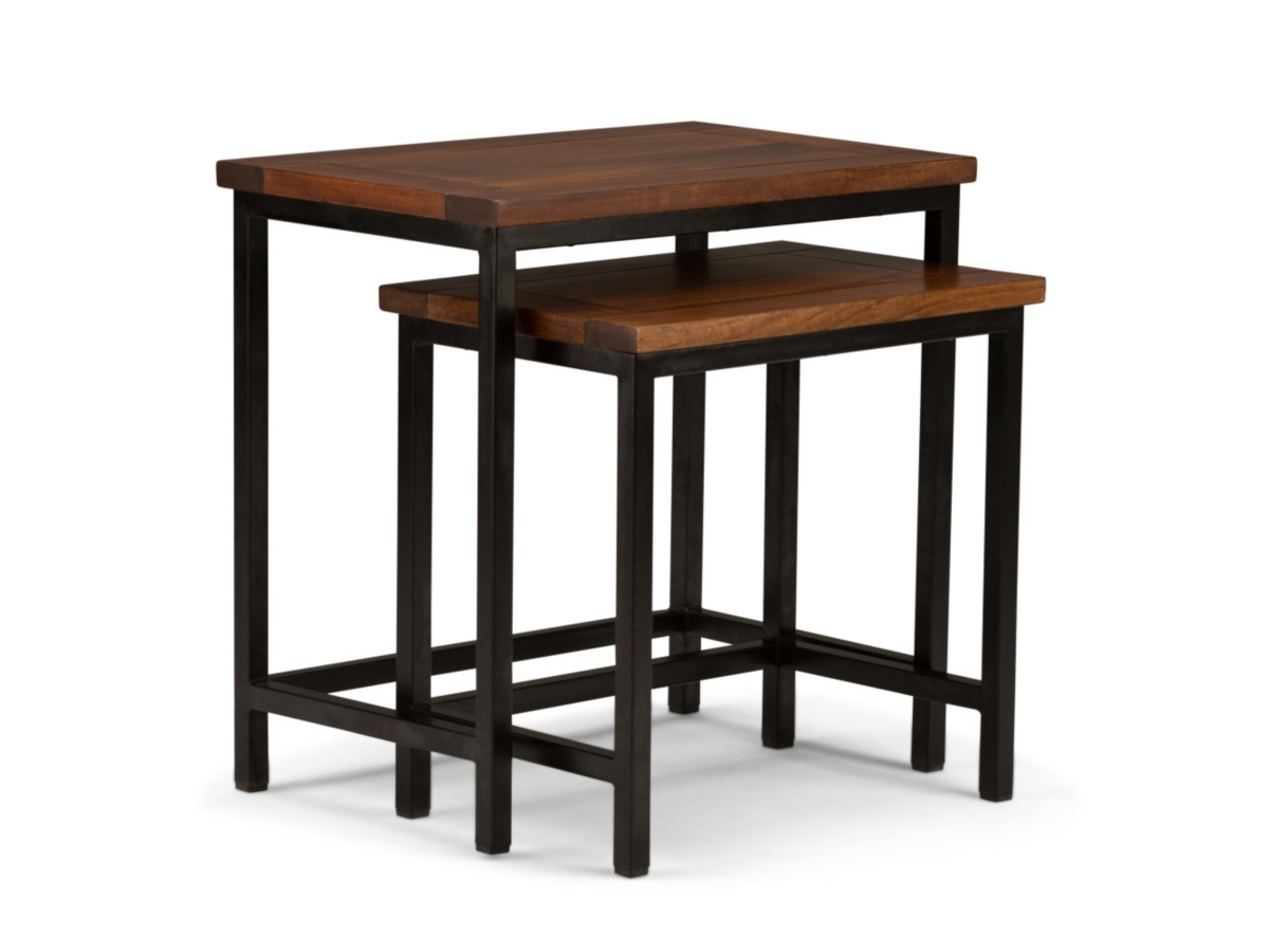 Simpli Home Skyler Nesting Side Table (Set of 2), Dark Cognac Brown, large