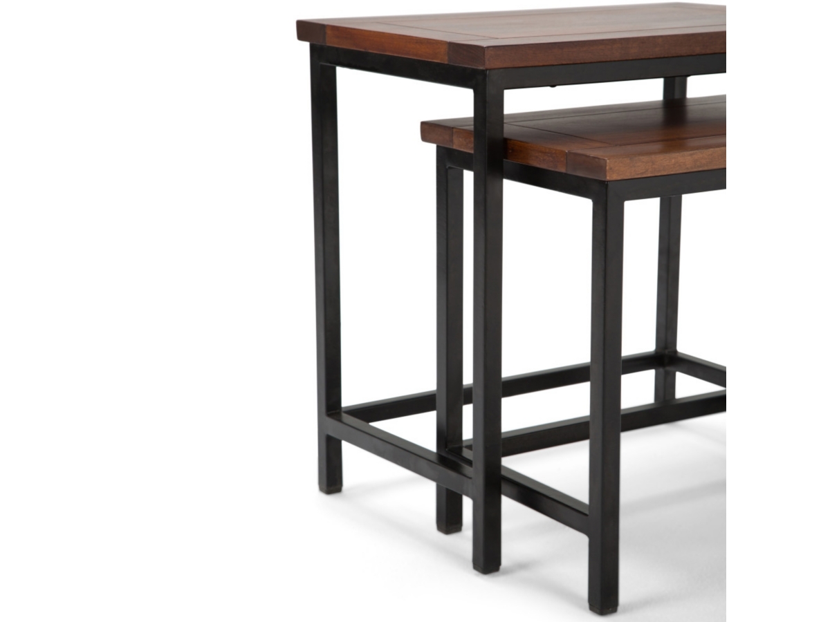 Simpli Home Skyler Nesting Side Table (Set of 2), Dark Cognac Brown, large