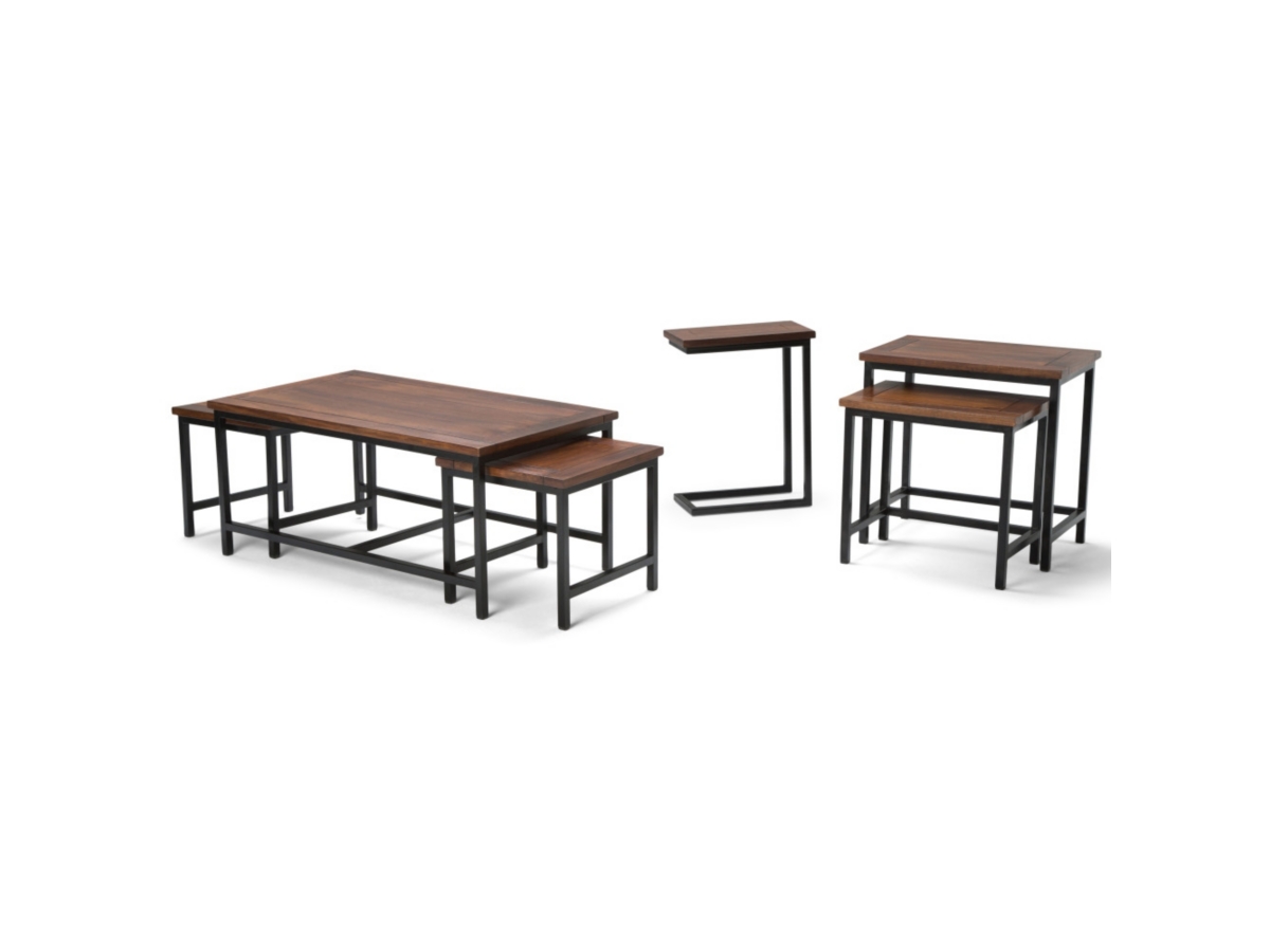 Simpli Home Skyler Nesting Side Table (Set of 2), Dark Cognac Brown, large
