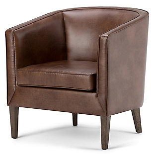 Simpli Home Mitchum Tub Chair in Bonded Leather, , large
