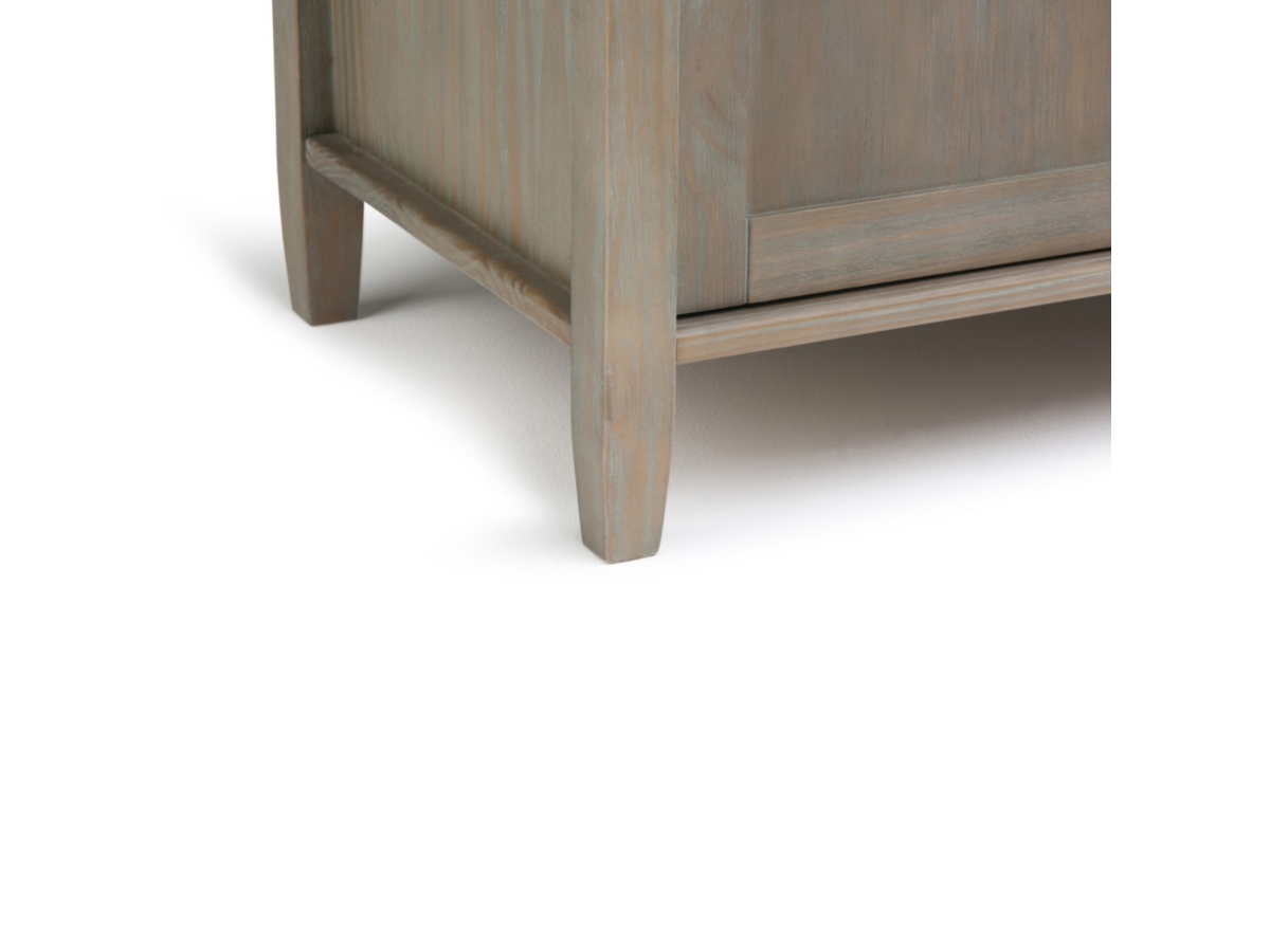 Simpli Home Warm Shaker Entryway Storage Bench, Distressed Gray, large