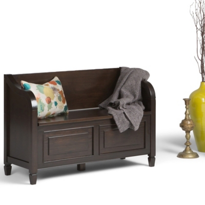 Connaught Entryway Storage Bench, Dark Chestnut Brown