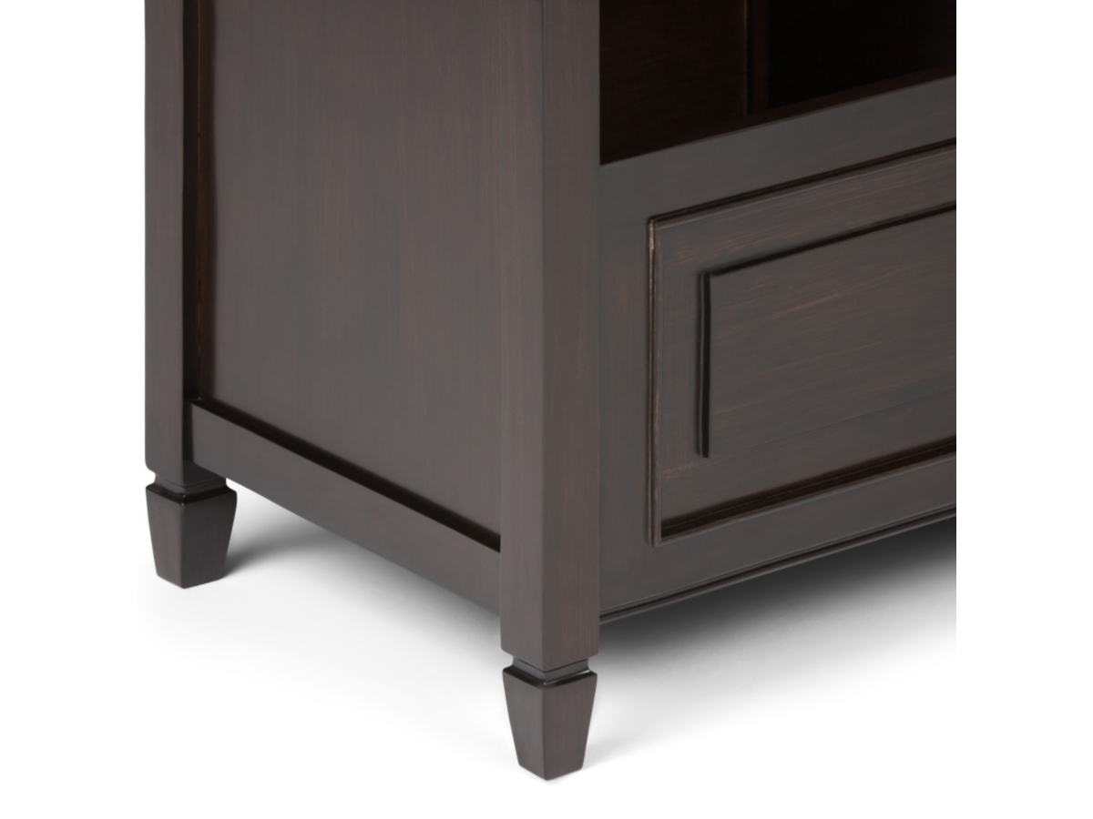 Simpli Home Connaught Entryway Storage Bench, Dark Chestnut Brown, large