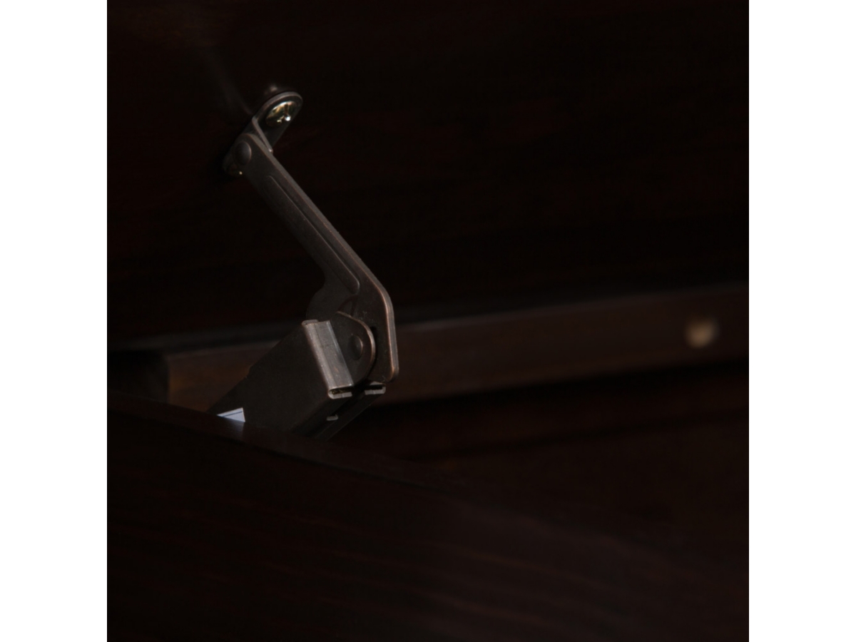 Simpli Home Connaught Entryway Storage Bench, Dark Chestnut Brown, large