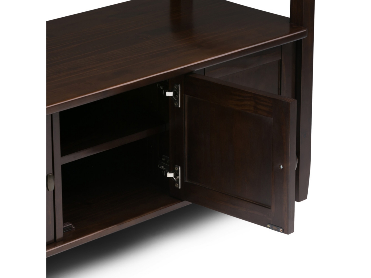 Simpli Home Warm Shaker Entryway Storage Bench, Tobacco Brown, large