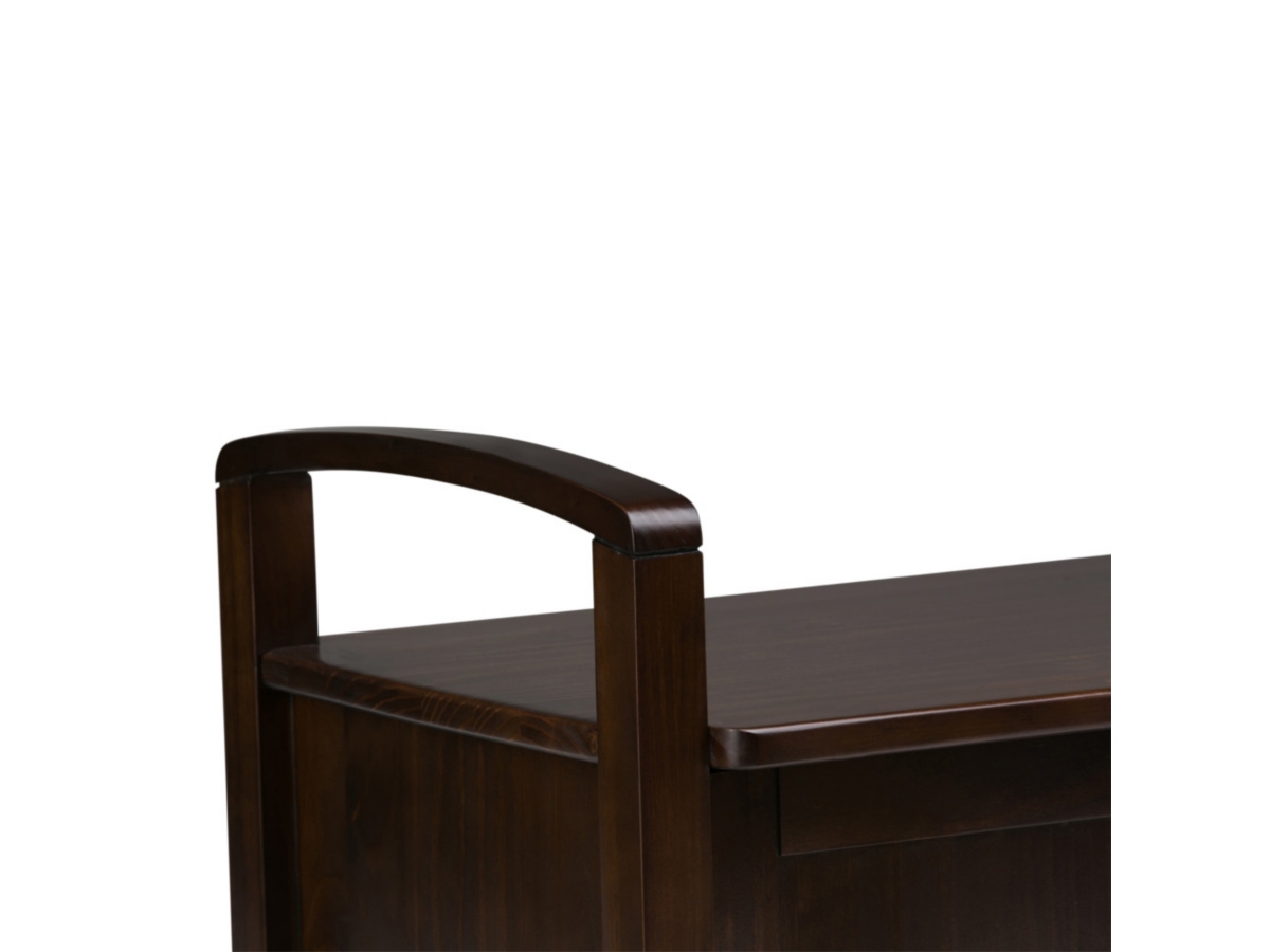 Simpli Home Warm Shaker Entryway Storage Bench, Tobacco Brown, large