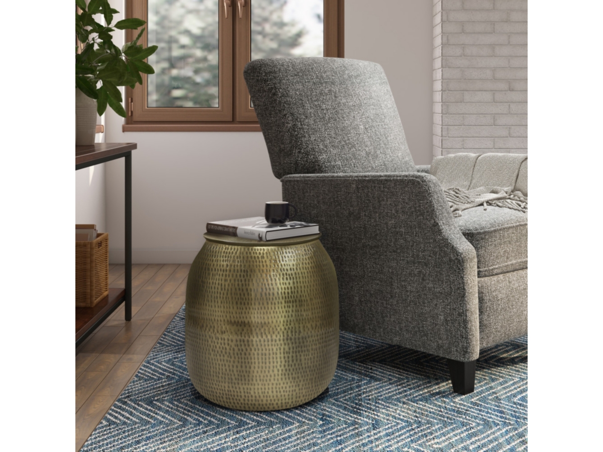 Simpli Home Griffen Storage Accent Side Table, Antique Gold, large