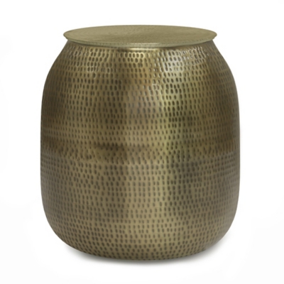 Simpli Home Griffen Storage Accent Side Table, Antique Gold, large