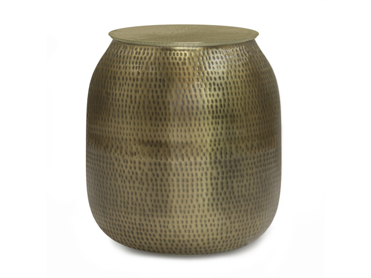 Simpli Home Griffen Storage Accent Side Table, Antique Gold, large