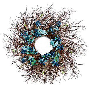 National Tree Company Spring Blueberry Wreath, Blue, large