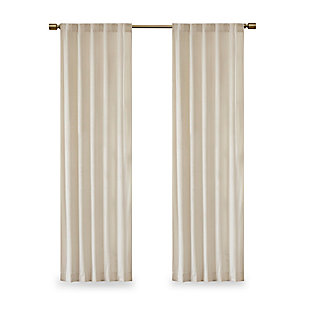 Accentuate your home with the 510 Design Colt Poly Velvet Window Panel Pair. Made from soft solid ivory poly velvet, these velvet curtain panels exhibit a light sheen and plush texture that soften your décor. The rich, thick velvet fabric creates a room darkening effect and provides extra privacy. This window panel is also OEKO-TEX certified, meaning it does not contain any harmful substances or chemicals, ensuring quality comfort and wellness. A rod pocket top and back tabs make these room darkening curtains easy to hang while also providing a clean tailored look. Machine washable for easy care, this window panel pair add a luxurious touch to your living room or bedroom. Fits up to a 1.25” diameter rod.Imported | Room darkening solid velvet rod pocket/back tab window curtain pair in 3 sizes | Velvet fabric has light sheen and plush texture | Oeko-tex certified, includes no harmful substances or chemicals (20.hcn.14341) | Privacy - quality velvet fabric that is not see through | Panel pair value set ready to decorate | Machine washable for easy care