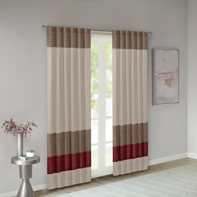 Salem Polyoni Pintuck Curtain Panel, Red