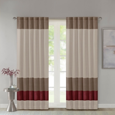 Madison Park Amherst Polyoni Pintuck Window Panel, Red, large