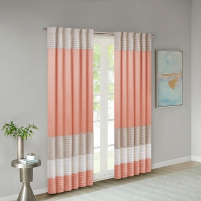 A600045003 Salem Polyoni Pintuck Curtain Panel, Coral sku A600045003