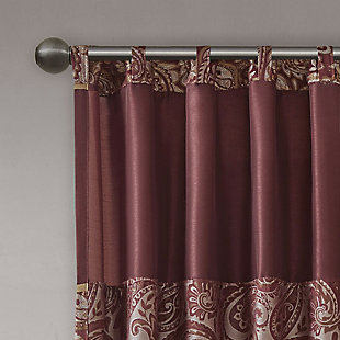 Madison Park Aubrey Paisley Jacquard Rod Pocket Room Darkening 2 Curtain Panels 