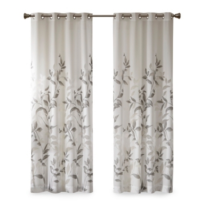 Rosalie Burnout Printed Curtain Panel, Gray