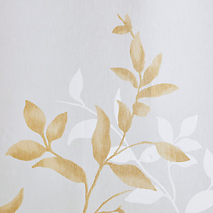 Transform any room with the beauty of our Madison Park Cecily Printed Window Panel. The gorgeous panel flaunts a stunning allover yellow botanical design burned out for a dimensional and fresh update. Finished with silver grommet tops for easy hanging, this panel revitalizes your décor with its alluring design and modern color scheme. This window panel is also OEKO-TEX certified, meaning it does not contain any harmful substances or chemicals, ensuring quality comfort and wellness.Imported | Modern contemporary botanical print burnout curtains | Window panel dimension 50"x84", need 2 per window | Lightweight semi sheer base | Grommet top finish fits up to 1.25" diameter rod | Oeko-tex certified, includes no harmful substances or chemicals (# 19.hcn.69752) | Coordinating shower curtain available and sold separately | Machine washable