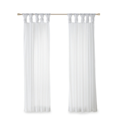 Madison Park Ceres Twist Tab Voile Sheer Window Pair, White, large