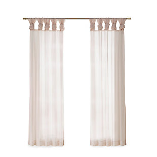 Madison Park Ceres Twist Tab Voile Sheer Window Pair, Blush, rollover