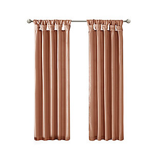 Give your home a decorator’s touch with the Madison Park Emilia Window Curtain. Made from a faux silk fabric, this elegant window curtain features a DIY twist tab top finish that creates rich, deep folds for a professional look. Added lining offers more  privacy and a fuller appearance, while the luxurious sheen and rich spice tone provides a touch of sophistication to your décor. Easy to hang, this tab top curtain turns any room into a gorgeous getaway. Hanging instructions are included. Fits up to a 2" diameter rod.Imported | Diy twisted tab top finish window curtain panel | Faux silk sheen base fabric | Added lining for privacy and better drapability | Need to purchase 2 curtains for each window | Machine washable
