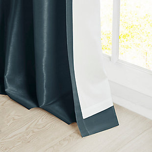 Give your home a decorator’s touch with the Madison Park Emilia Window Curtain. Made from a faux silk fabric, this elegant window curtain features a DIY twist tab top finish that creates rich, deep folds for a professional look. Added lining offers more  privacy and a fuller appearance, while the luxurious sheen and jewel teal tone provides a touch of sophistication to your décor. Easy to hang, this tab top curtain turns any room into a gorgeous getaway. Hanging instructions are included. Fits up to a 2" diameter rod.Imported | Diy twisted tab top finish window curtain panel | Faux silk sheen base fabric | Added lining for privacy and better drapability | Need to purchase 2 curtains for each window | Machine washable