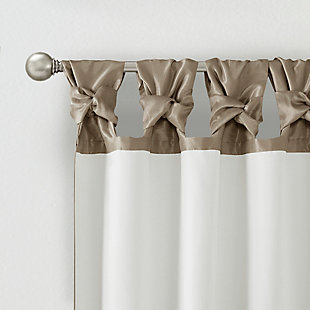 Give your home a decorator’s touch with the Madison Park Emilia Window Curtain. Made from a faux silk fabric, this elegant window curtain features a DIY twist tab top finish that creates rich, deep folds for a professional look. Added lining offers more  privacy and a fuller appearance, while the luxurious sheen and rich pewter tone provides a touch of sophistication to your décor. Easy to hang, this tab top curtain turns any room into a gorgeous getaway. Hanging instructions are included. Fits up to a 2" diameter rod.Imported | Diy twisted tab top finish window curtain panel | Faux silk sheen base fabric | Added lining for privacy and better drapability | Need to purchase 2 curtains for each window | Machine washable