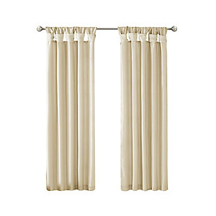 Madison Park Emilia Twist Tab Lined Window Curtain, Champagne, rollover