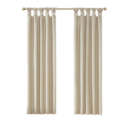 Lillian Twist Tab Total Blackout Window Curtain Panel, Champagne