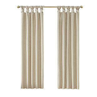 Madison Park Emilia Twist Tab Total Blackout Window Curtain, Champagne, rollover