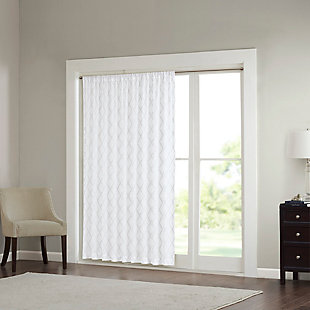 Madison Park Irina Diamond Sheer Extra Wide Window Curtain, White/Gray, rollover