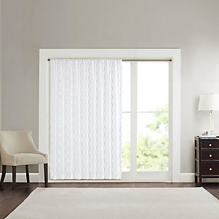 Madison Park Irina Diamond Sheer Extra Wide Window Curtain, White/Gray, large