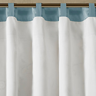 Add simple elegance to any room with the Madison Park Serene Embroidered Window Panel. This window curtain features delicate floral embroidery in soft blue and natural hues, offering beautiful contrast for a sophisticated look. The pieced and pleated details provide extra dimension and charm to your home décor, while added lining helps filter the perfect amount of sunlight into your home. Simply hang with rod pocket or backs tabs for a tailored look. Fits up to a 1.25" diameter rod.Imported | Floral embroidery design | Pleated detailing | Added lining to help filter light and provide some room darkening | Rod pocket and back tabs top finish