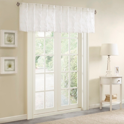 Madison Park Gemma Sheer Embroidered Window Valance, , large