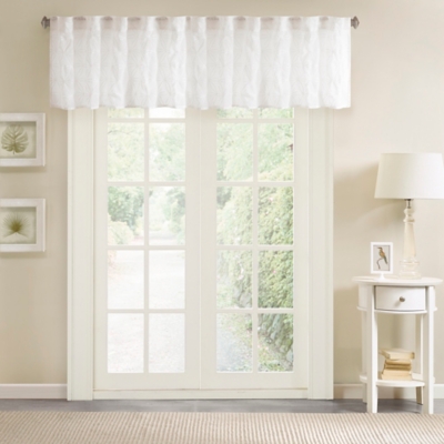 Madison Park Gemma Sheer Embroidered Window Valance, , large