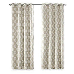 SunSmart Blakesly Printed Ikat Blackout Panel, Taupe, rollover