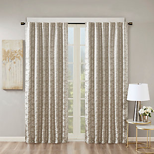 SunSmart Cassius Marble Jacquard Total Blackout Curtain Panel, Gray/Silver, large
