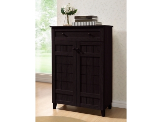 Baxton Studio Glidden Tall Modern Shoe Cabinet
