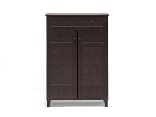 Baxton Studio Glidden Tall Modern Shoe Cabinet
