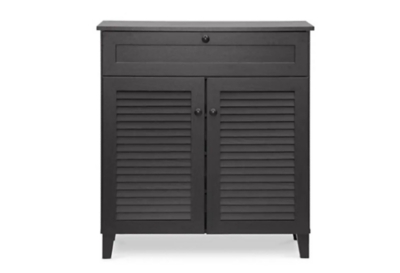 A600045905 Baxton Studio Calvin Shoe Storage Cabinet, Dark Br sku A600045905