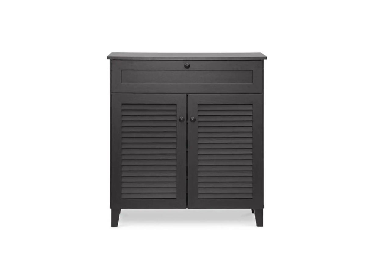 Baxton Studio Calvin Espresso Shoe-Storage Cabinet