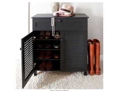 Baxton Studio Calvin Shoe Storage Cabinet Ashley