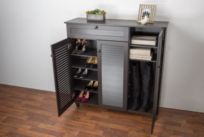 Pocillo Shoe Storage Cabinet, Dark Brown