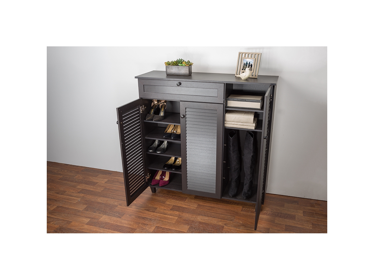 Baxton studio pocillo wood shoe storage cabinet deals