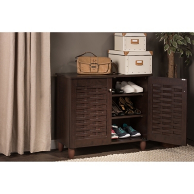 Baxton Studio Winda 2-Door Shoe Storage Cabinet, , rollover