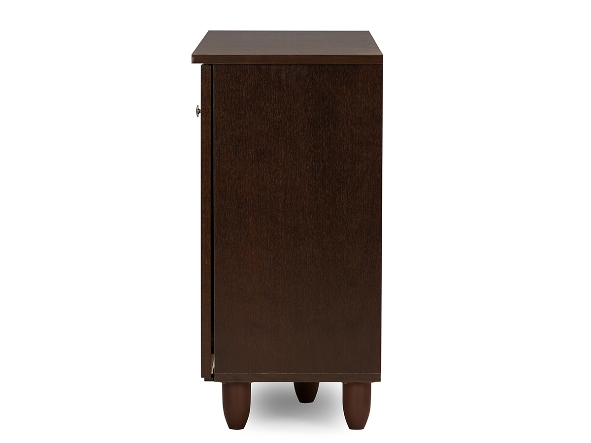 Baxton Studio Winda 3 Door Shoe Storage Cabinet Ashley