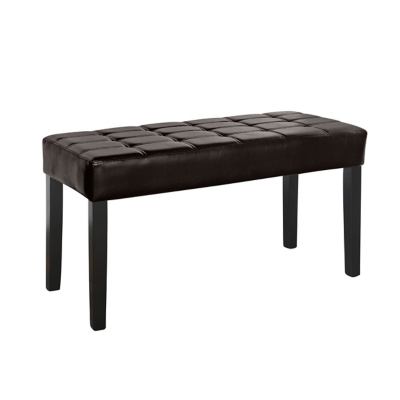 CorLiving California Bench in Leatherette, Brown, large